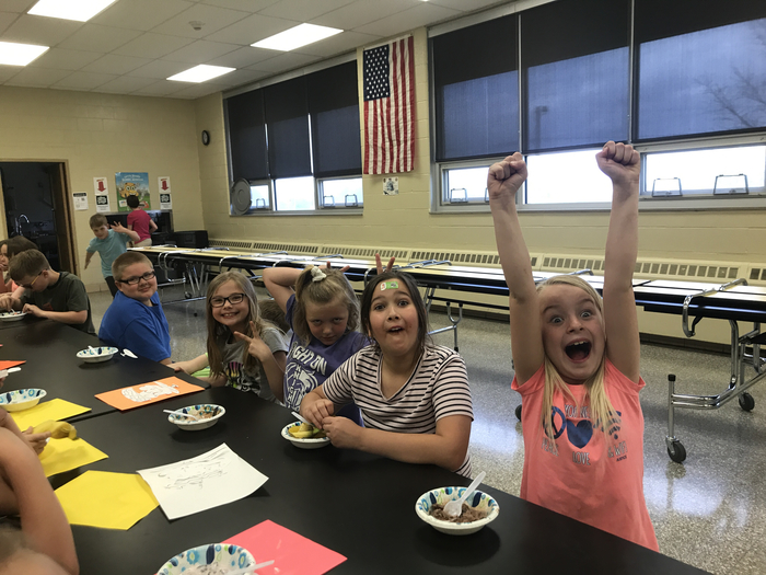 3rd grade celebrating working hard on their multiplication facts with an ice cream party!